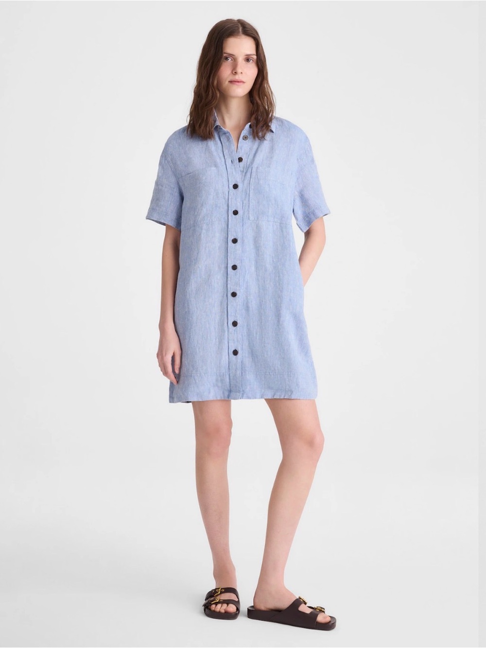 NWT - Madewell Relaxed Mini Shirtdress in 100% Linen